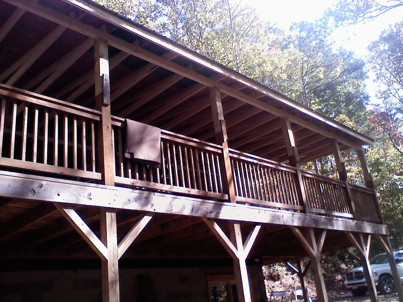 Timber framing under a new elevated porch and deck — Roof Leak Repair in Hodgenville by Roofing Brothers